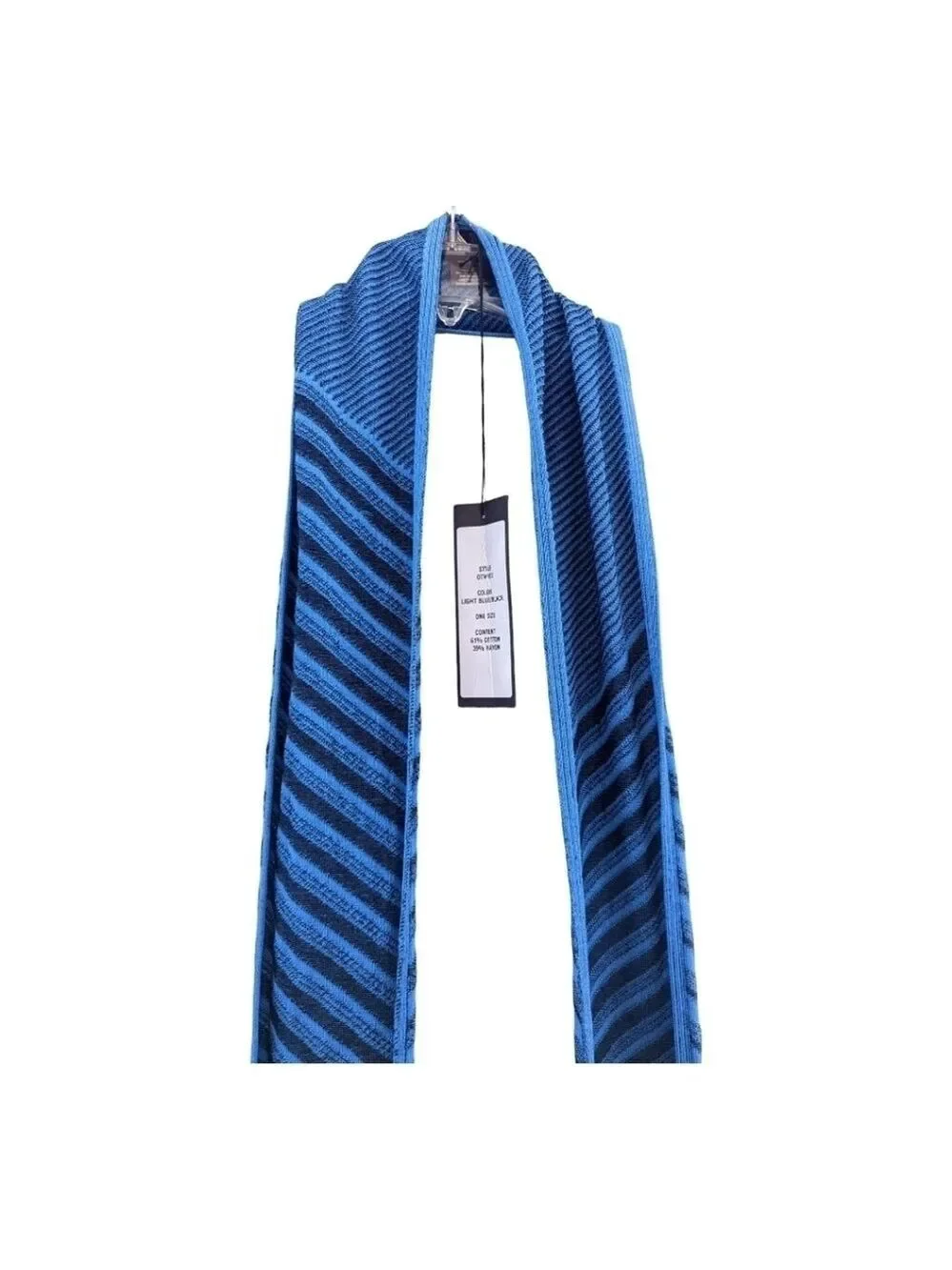 NEW Ohne Titel Blue Striped Knit Accent Scarf Designer Luxury